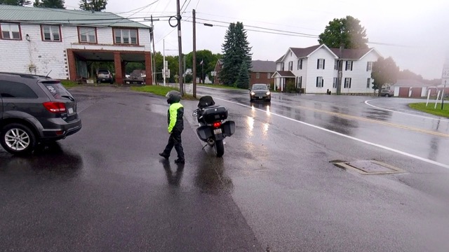 Rain gear on