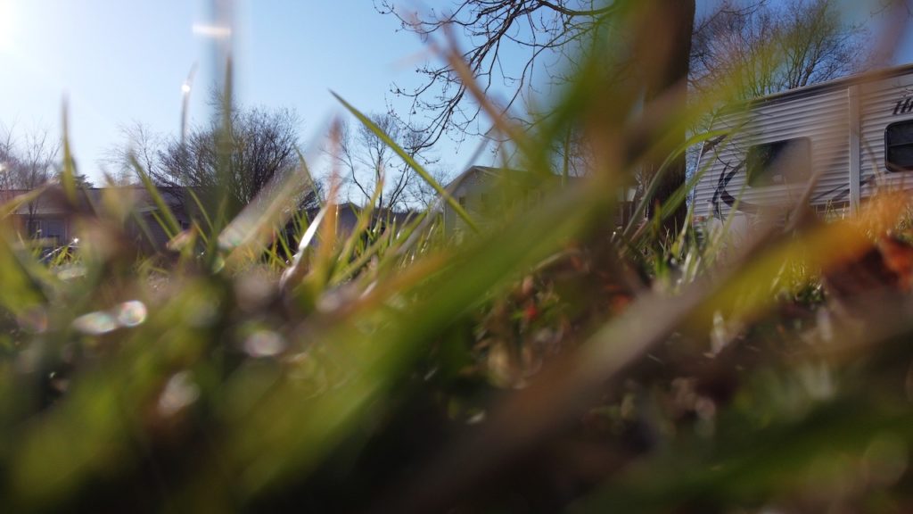 Also played around with adjusting the stick functions - and landed in the grass :-).